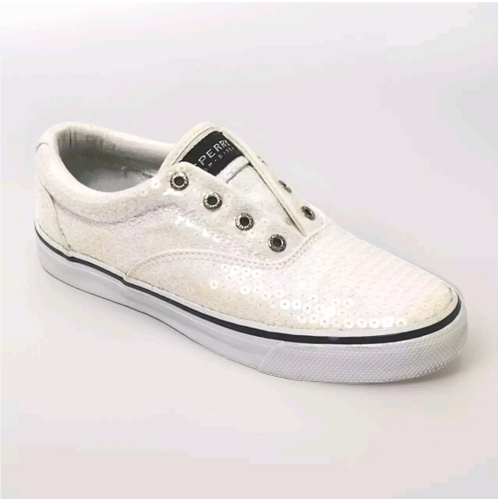 Sperry Top-Sider Sequined Slip-On Sneakers US 6 Statement Fashionable Chic Bling